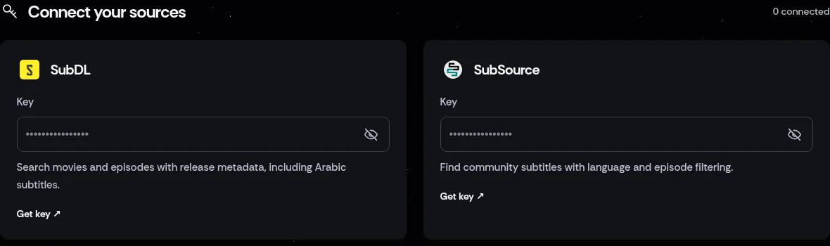 Source connection settings